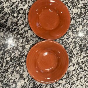 Pottery Barn Sausalito Pasta/salad Bowls Set of 2 Terracotta Orange 10"